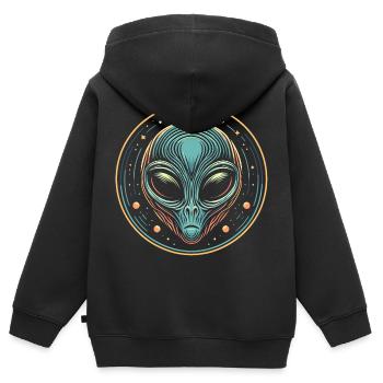 Alien - Sweat Premium à capuche zippé enfant bio - noir - Dos - AI Model Kid Male (0cm)