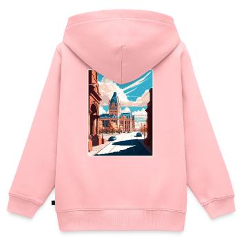 Syracuse New York State Vintage Reiseposter WPA - Kinder Premium Organic Zip Hoodie - Rosa - Hinten - AI Model Kid Female (0cm)