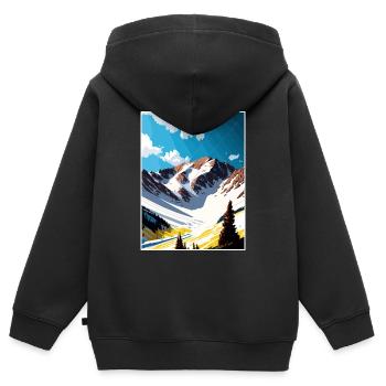 Arapahoe Basin Colorado Vintage Travel Poster WPA - Kids Premium Organic Zip-up Hoodie - black - Back - AI Model Kid Male (0cm)
