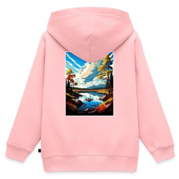 Fool Hollow Lake Arizona Vintage Travel Poster WPA - Kids Premium Organic Zip-up Hoodie - rose - Back - AI Model Kid Female (0cm)