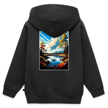 Fool Hollow Lake Arizona Vintage Travel Poster WPA - Kids Premium Organic Zip-up Hoodie - black - Back - AI Model Kid Male (0cm)