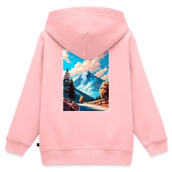 Mount Wilson California Vintage Reiseposter WPA - Kinder Premium Organic Zip Hoodie - Rosa - Hinten - AI Model Kid Female (0cm)
