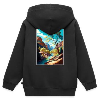 Oak Creek Canyon Arizona Vintage Travel Poster WPA - Kids Premium Organic Zip-up Hoodie - black - Back - AI Model Kid Male (0cm)