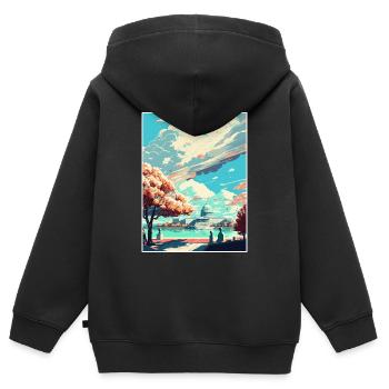 Washington Dc Vereinigte Staaten Vintage Reiseposter - Kinder Premium Organic Zip Hoodie - Schwarz - Hinten - AI Model Kid Male (0cm)