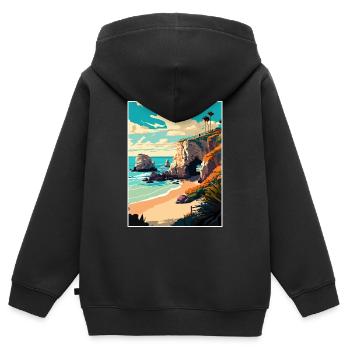 El Matador California Cali Vintage Reiseposter - Kinder Premium Organic Zip Hoodie - Schwarz - Hinten - AI Model Kid Male (0cm)