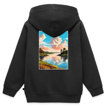 Toledo Bend Reservoir Texas Vintage Travel Poster - Kids Premium Organic Zip-up Hoodie - black - Back - AI Model Kid Male (0cm)