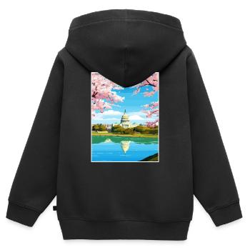 Washington Dc Vereinigte Staaten Vintage Reiseposter - Kinder Premium Organic Zip Hoodie - Schwarz - Hinten - AI Model Kid Male (0cm)