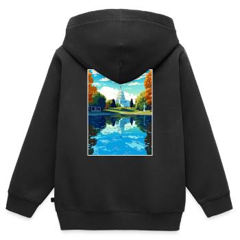 Washington Dc Vereinigte Staaten Vintage Reiseposter - Kinder Premium Organic Zip Hoodie - Schwarz - Hinten - AI Model Kid Male (0cm)