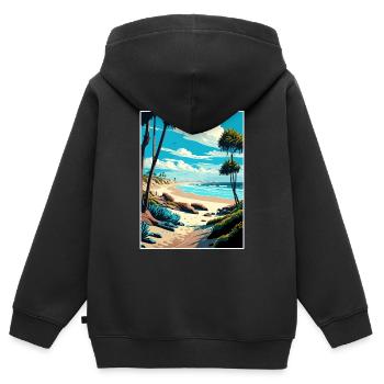 Salt Creek Beach California Vintage Travel Poster - Kids Premium Organic Zip-up Hoodie - black - Back - AI Model Kid Male (0cm)