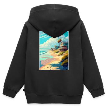 Salt Creek Beach California Vintage Travel Poster - Kids Premium Organic Zip-up Hoodie - black - Back - AI Model Kid Male (0cm)