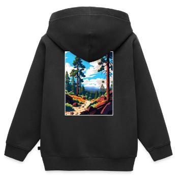 Cleveland National Forest Vintage Reiseposter - Kinder Premium Organic Zip Hoodie - Schwarz - Hinten - AI Model Kid Male (0cm)