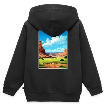 Capitol Reef National Park Vintage Reiseposter - Kinder Premium Organic Zip Hoodie - Schwarz - Hinten - AI Model Kid Male (0cm)