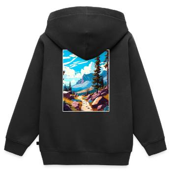Pacific Crest Trail Kalifornien Reiseposter - Kinder Premium Organic Zip Hoodie - Schwarz - Hinten - AI Model Kid Male (0cm)