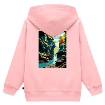 Watkins Glen State Park New York Affiche de voyage - Sweat Premium à capuche zippé enfant bio - rose - Dos - AI Model Kid Female (0cm)