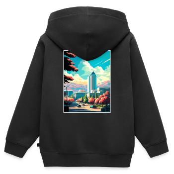 San Jose Kalifornien Vintage Reiseposter Souvenir - Kinder Premium Organic Zip Hoodie - Schwarz - Hinten - AI Model Kid Male (0cm)