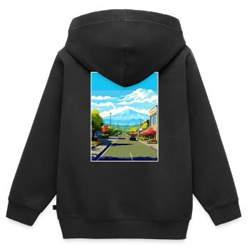 San Jose Kalifornien Vintage Reiseposter Souvenir - Kinder Premium Organic Zip Hoodie - Schwarz - Hinten - AI Model Kid Male (0cm)