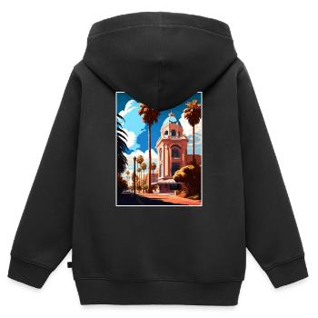 San Jose Kalifornien Vintage Reiseposter Souvenir - Kinder Premium Organic Zip Hoodie - Schwarz - Hinten - AI Model Kid Male (0cm)