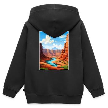 Vernal Utah affiches Vintage voyage affiche Souvenir - Sweat Premium à capuche zippé enfant bio - noir - Dos - AI Model Kid Male (0cm)