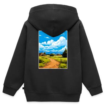 Torrey Utah affiches Vintage voyage affiche Souvenir - Sweat Premium à capuche zippé enfant bio - noir - Dos - AI Model Kid Male (0cm)