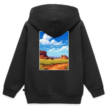 Torrey Utah affiches Vintage voyage affiche Souvenir - Sweat Premium à capuche zippé enfant bio - noir - Dos - AI Model Kid Male (0cm)