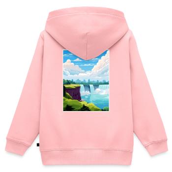 Niagara Falls Kanada Vintage Reiseposter WPA Kunst - Kinder Premium Organic Zip Hoodie - Rosa - Hinten - AI Model Kid Female (0cm)