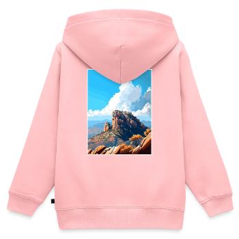 Mount Lemmon Arizona Vintage Reiseposter WPA Kunst - Kinder Premium Organic Zip Hoodie - Rosa - Hinten - AI Model Kid Female (0cm)