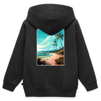 Boca Chica Texas Vintage voyage affiche Souvenir - Sweat Premium à capuche zippé enfant bio - noir - Dos - AI Model Kid Male (0cm)