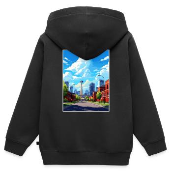 Calgary Kanada Vintage Reiseposter WPA Souvenir - Kinder Premium Organic Zip Hoodie - Schwarz - Hinten - AI Model Kid Male (0cm)