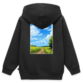 Hauraki Rail Trail New Zealand Travel Poster - Kids Premium Organic Zip-up Hoodie - black - Back - AI Model Kid Male (0cm)