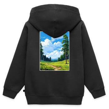 Kaitoke Regional Park Neuseeland Reiseposter - Kinder Premium Organic Zip Hoodie - Schwarz - Hinten - AI Model Kid Male (0cm)