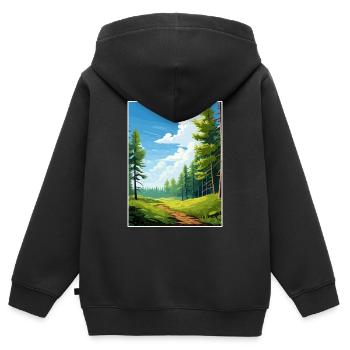 Kaitoke Regional Park Neuseeland Reiseposter - Kinder Premium Organic Zip Hoodie - Schwarz - Hinten - AI Model Kid Male (0cm)