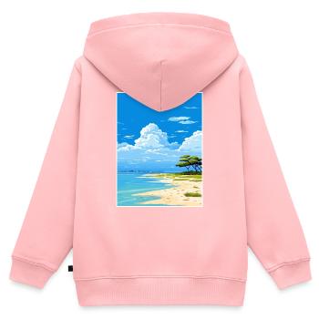 Lady Elliot Island Australia Deco Travel Poster - Kids Premium Organic Zip-up Hoodie - rose - Back - AI Model Kid Female (0cm)