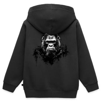 Silverback - Kinder Premium Organic Zip Hoodie - Schwarz - Hinten - AI Model Kid Male (0cm)