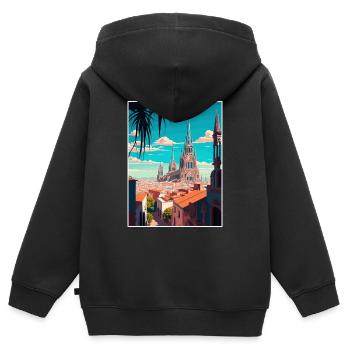 Guadalajara Dekoration Vintage Reiseposter WPA - Kinder Premium Organic Zip Hoodie - Schwarz - Hinten - AI Model Kid Male (0cm)