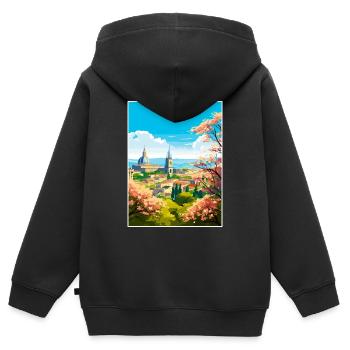 Guadalajara Dekoration Vintage Reiseposter WPA - Kinder Premium Organic Zip Hoodie - Schwarz - Hinten - AI Model Kid Male (0cm)