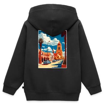 Guadalajara Dekoration Vintage Reiseposter WPA - Kinder Premium Organic Zip Hoodie - Schwarz - Hinten - AI Model Kid Male (0cm)