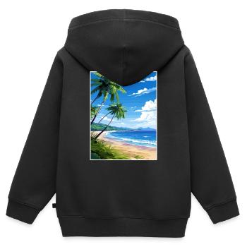 Péninsule d’Osa Costa Rica Vintage voyage affiche WPA - Sweat Premium à capuche zippé enfant bio - noir - Dos - AI Model Kid Male (0cm)