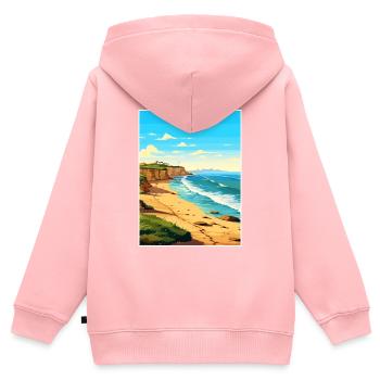 Valdes Halbinsel Argentinien Vintage Reiseposter - Kinder Premium Organic Zip Hoodie - Rosa - Hinten - AI Model Kid Female (0cm)