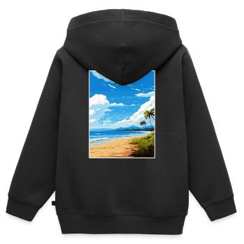 Péninsule de Nicoya Costa Rica Vintage Travel Poster - Sweat Premium à capuche zippé enfant bio - noir - Dos - AI Model Kid Male (0cm)