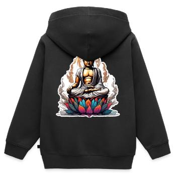 Buddha / Buddhismus / Glaube / Religion / Mantra - Kinder Premium Organic Zip Hoodie - Schwarz - Hinten - AI Model Kid Male (0cm)