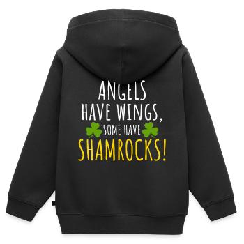 Shamrock Angels: Lustiges irisches Mädchen - Kinder Premium Organic Zip Hoodie - Schwarz - Hinten - AI Model Kid Male (0cm)