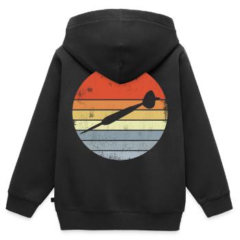 Vintage Dartpfeil - Kinder Premium Organic Zip Hoodie - Schwarz - Hinten - AI Model Kid Male (0cm)