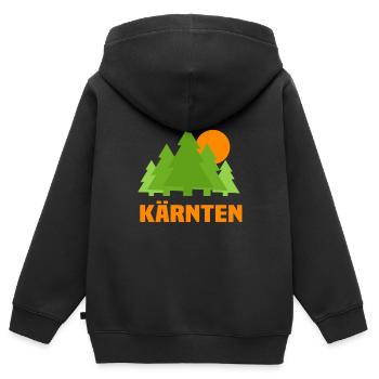Carinthie - Sweat Premium à capuche zippé enfant bio - noir - Dos - AI Model Kid Male (0cm)