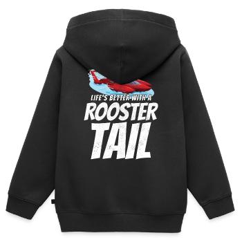 Rooster Tail Rumble : Plaisir des courses d’hydroplanes - Sweat Premium à capuche zippé enfant bio - noir - Dos - AI Model Kid Male (0cm)