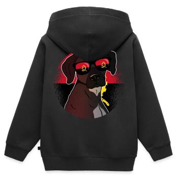 Angola - Kinder Premium Organic Zip Hoodie - Schwarz - Hinten - AI Model Kid Male (0cm)