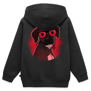 Albanien - Kinder Premium Organic Zip Hoodie - Schwarz - Hinten - AI Model Kid Male (0cm)