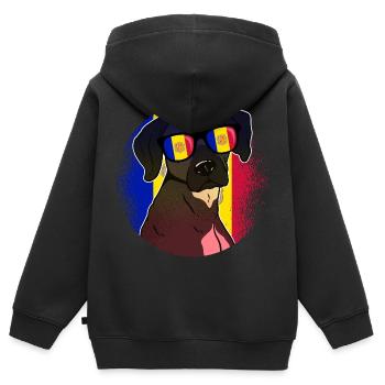 Andorra - Kids Premium Organic Zip-up Hoodie - black - Back - AI Model Kid Male (0cm)