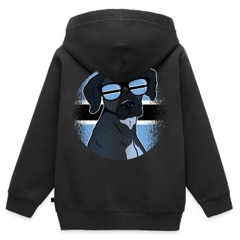 Botswana - Kinder Premium Organic Zip Hoodie - Schwarz - Hinten - AI Model Kid Male (0cm)