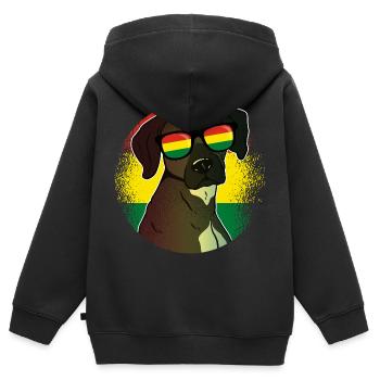 Bolivien - Kinder Premium Organic Zip Hoodie - Schwarz - Hinten - AI Model Kid Male (0cm)