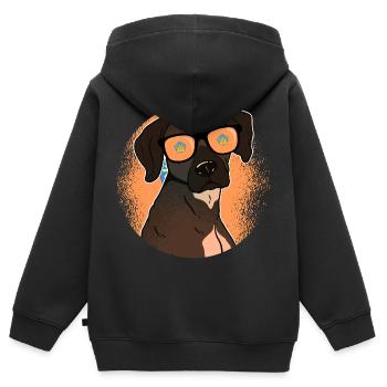 Bali - Sweat Premium à capuche zippé enfant bio - noir - Dos - AI Model Kid Male (0cm)